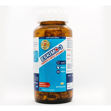 Eskimo-3 Vitamins & Supplements Eskimo-3 with Omega 3 & Vitamin E 250 Capsules