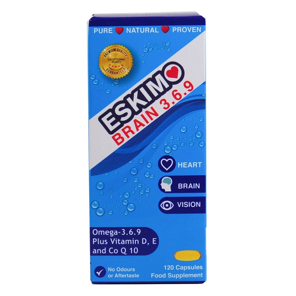 Eskimo-3 Vitamins & Supplements Eskimo Brain 3.6.9 Omega Fish Oils 120s