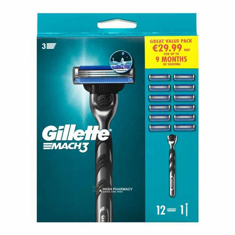 Gillette Mach 3 Blade Pack 1 +12 | Meaghers Pharmacy