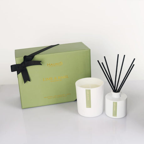 Haunis Candle Set Haunis Lime & Basil Fragrance Gift Set