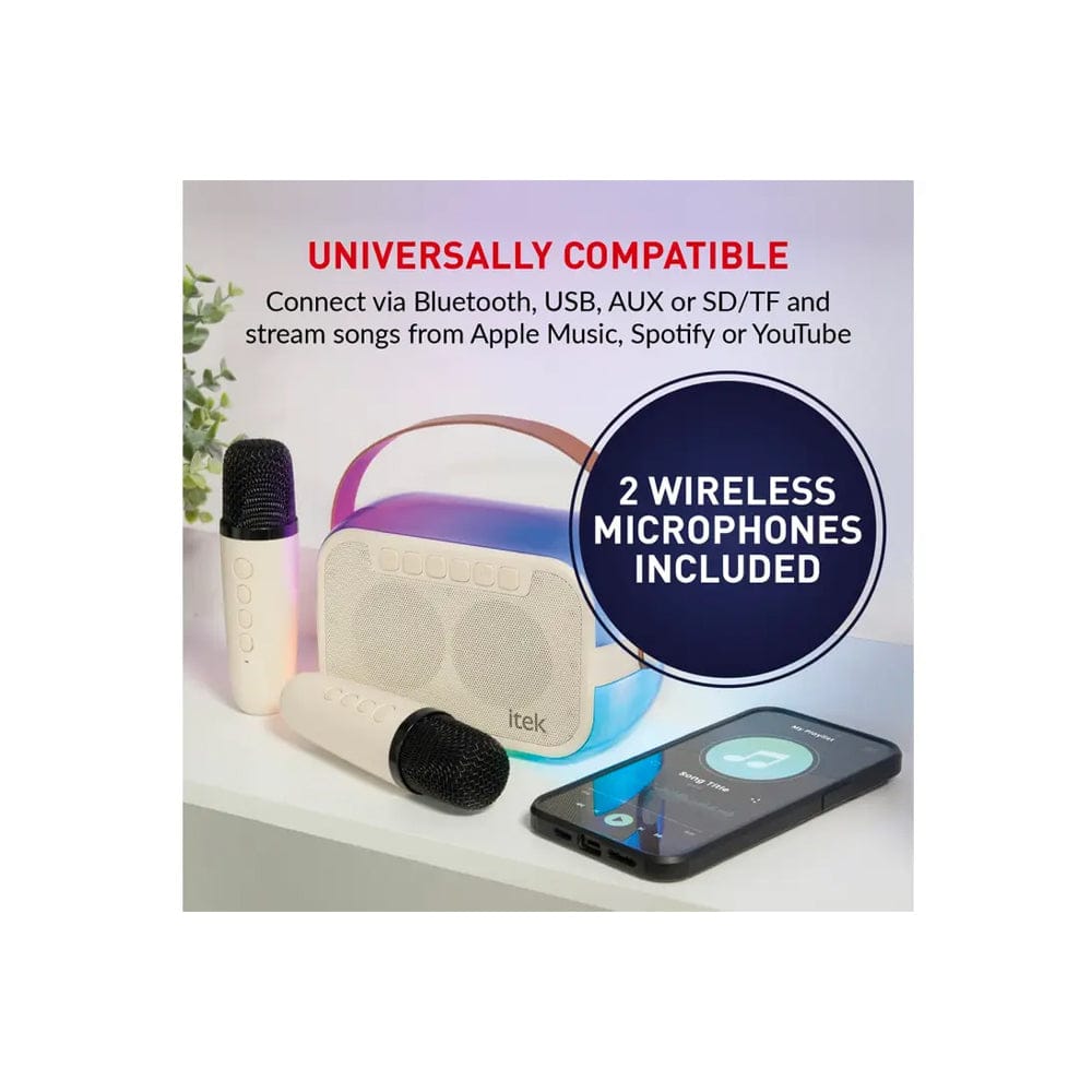 iTek Speaker Itek Portable BT Karaoke Speaker with 2 Microphones