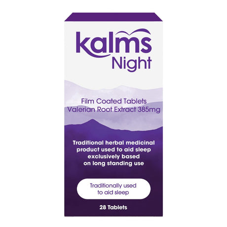 Kalms sleep supplement Kalms Night Valerian Root Extract 385mg 28 Tablets
