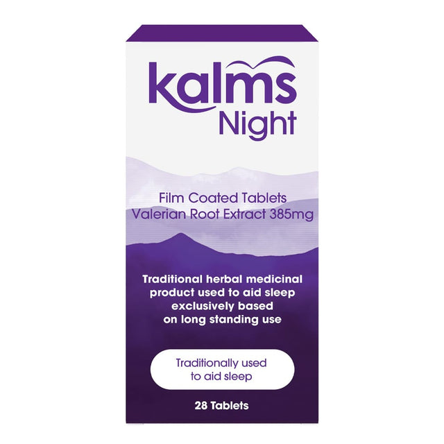 Kalms sleep supplement Kalms Night Valerian Root Extract 385mg 28 Tablets