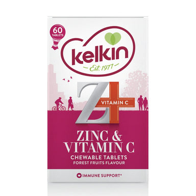 Kelkin Vitamins & Supplements Kelkin Zinc and Vitamin C Chewable Tablets 60 Pack