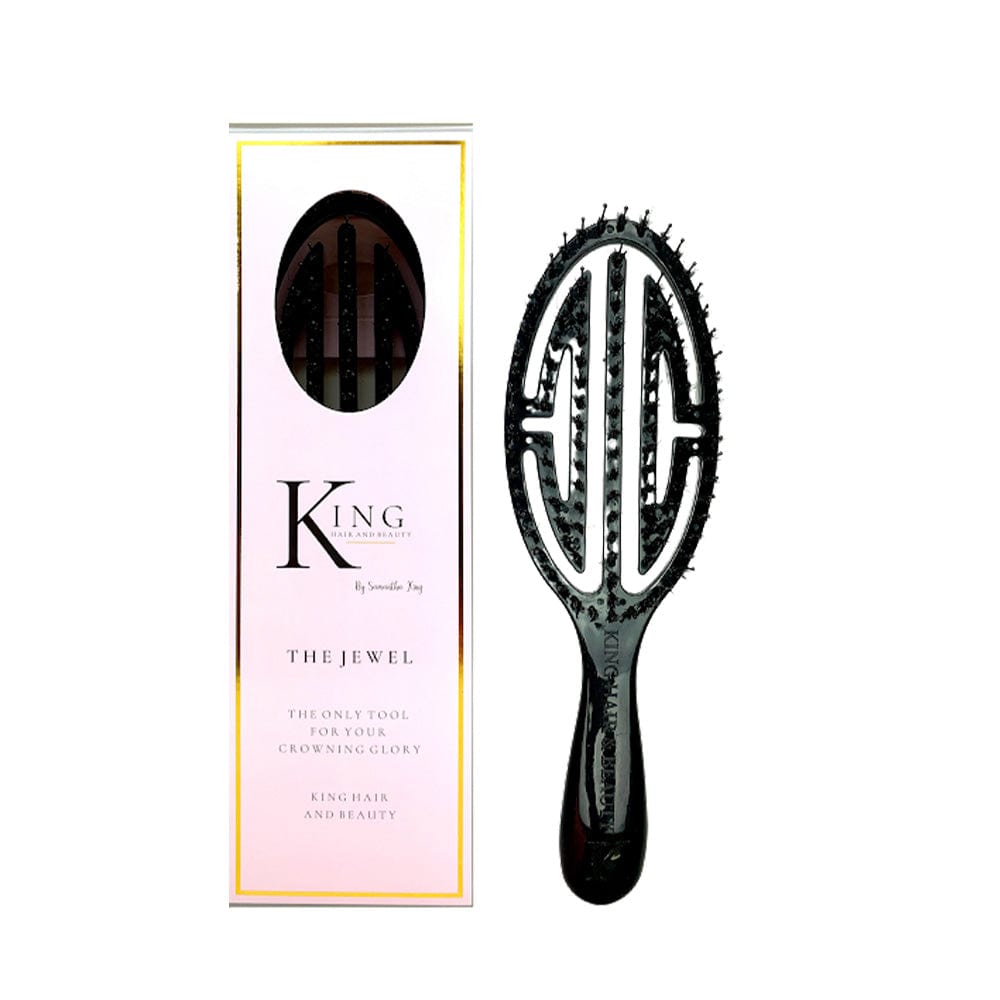 King Hair & Beauty Hair Brush Black King Hair and Beauty Luxury Jewel Hairbrush