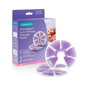 Lansinoh TheraPearl 3-in-1 Hot or Cold Breast Therapy Pack with Cover, 2  Count