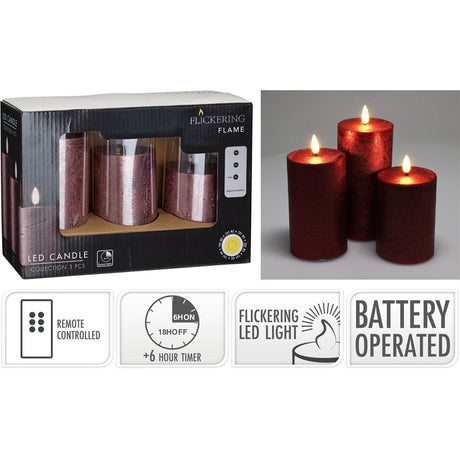 Koopman Candle Red LED Candle Collection