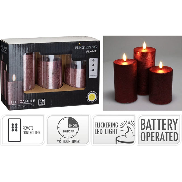 Koopman Candle Red LED Candle Collection