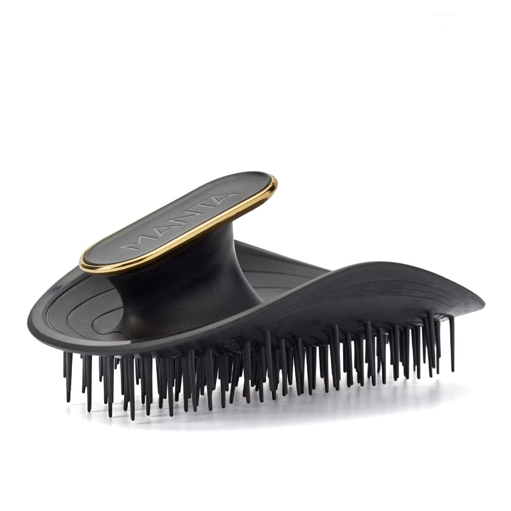 Manta Scalp Brush Black Manta Healthy Hair & Scalp Brush With Travel Pouch