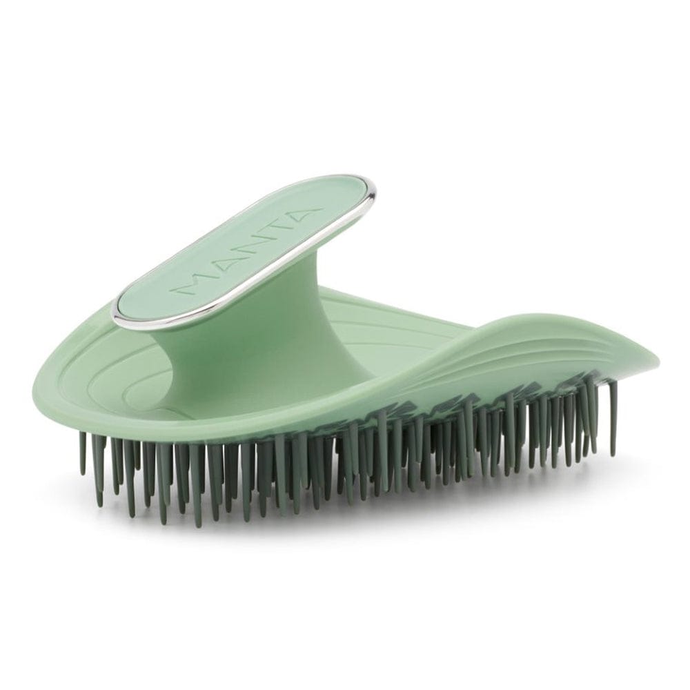 Manta Scalp Brush Green Manta Healthy Hair & Scalp Brush With Travel Pouch