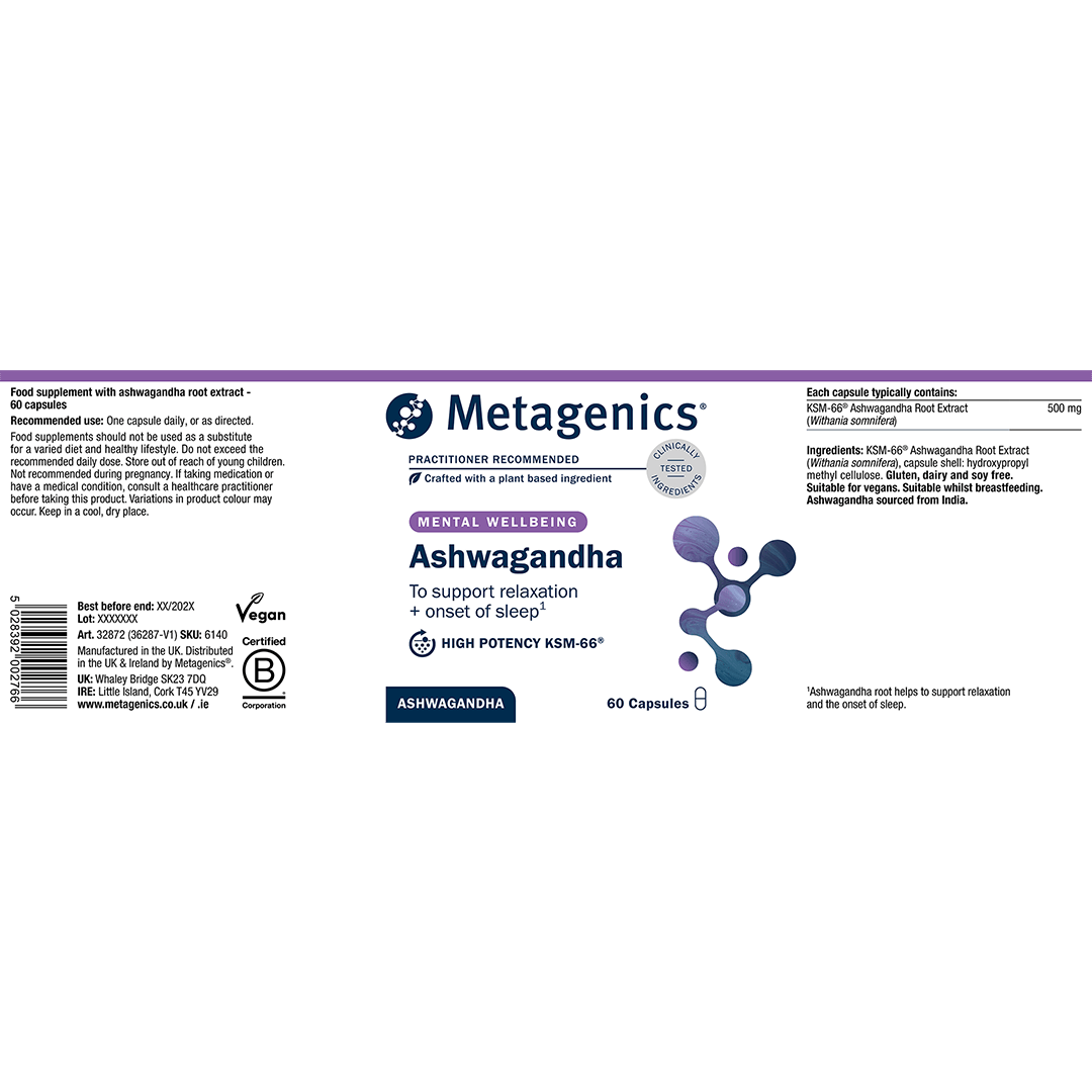 Metagenics Vitamins & Supplements Metagenics Ashwagandha 500mg 60 Capsules