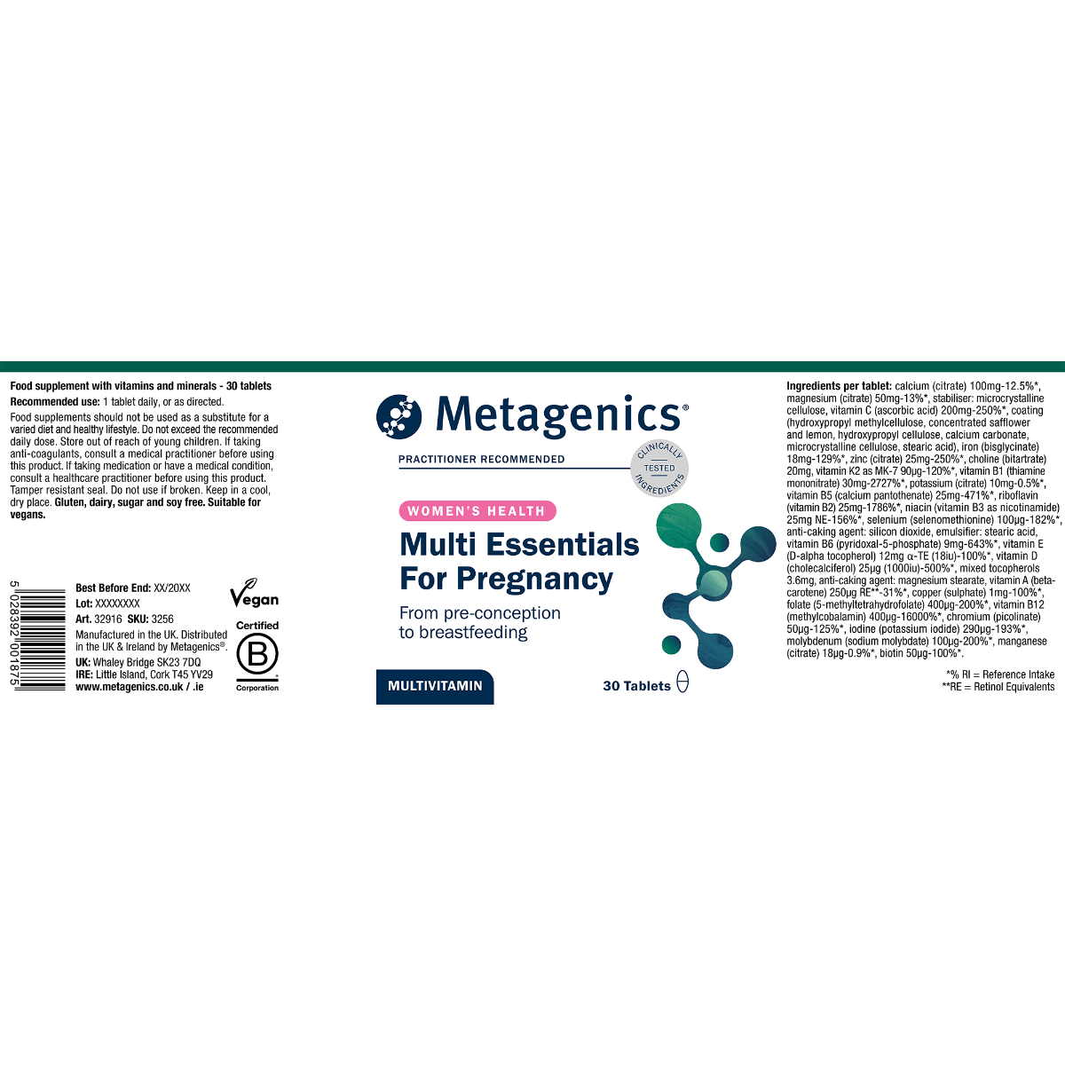 Metagenics Vitamins & Supplements Metagenics Multi Essentials For Pregnancy 30 Capsules
