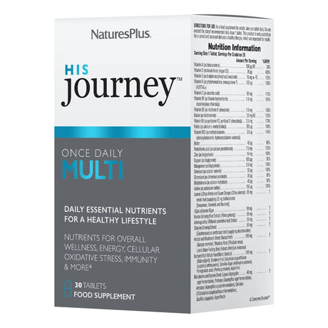 Nature's Plus Vitamins & Supplements Natures Plus His Journey Multivitamin 30 Tablets