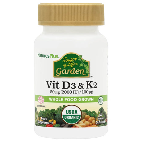 Nature's Plus Vitamins & Supplements Natures Plus Source Of Life Garden Vitamins D3 & K2 60 Capsules