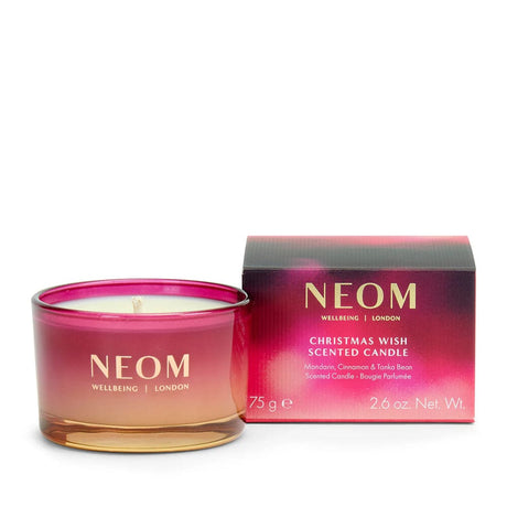 NEOM Candle Travel Candle 75g NEOM Wellbeing Christmas Wish Scented Candle