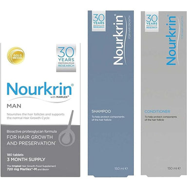 Nourkrin Hair Treatment Nourkrin Man Value Pack - 180 Tablets, Shampoo & Conditioner