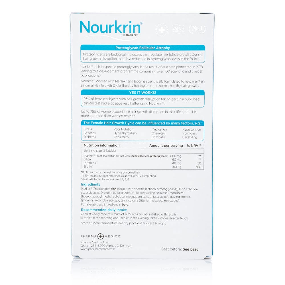 Nourkrin Hair Loss Supplement Nourkrin Woman Hair Nutrition 3 Month Supply 180 Tablets