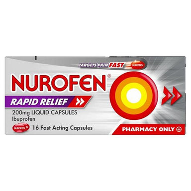 Meaghers Pharmacy Pain Relief Nurofen Rapid Relief Ibuprofen 200mg Liquid Capsules 24 Pack