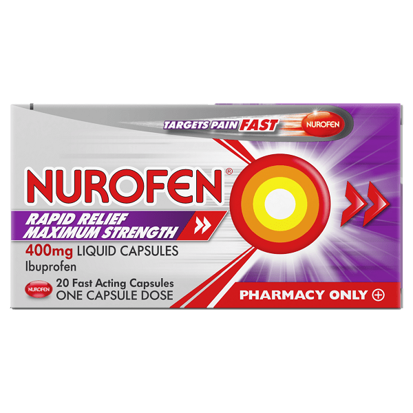Meaghers Pharmacy Pain Relief Nurofen Rapid Relief Maximum Strength 400mg 20's