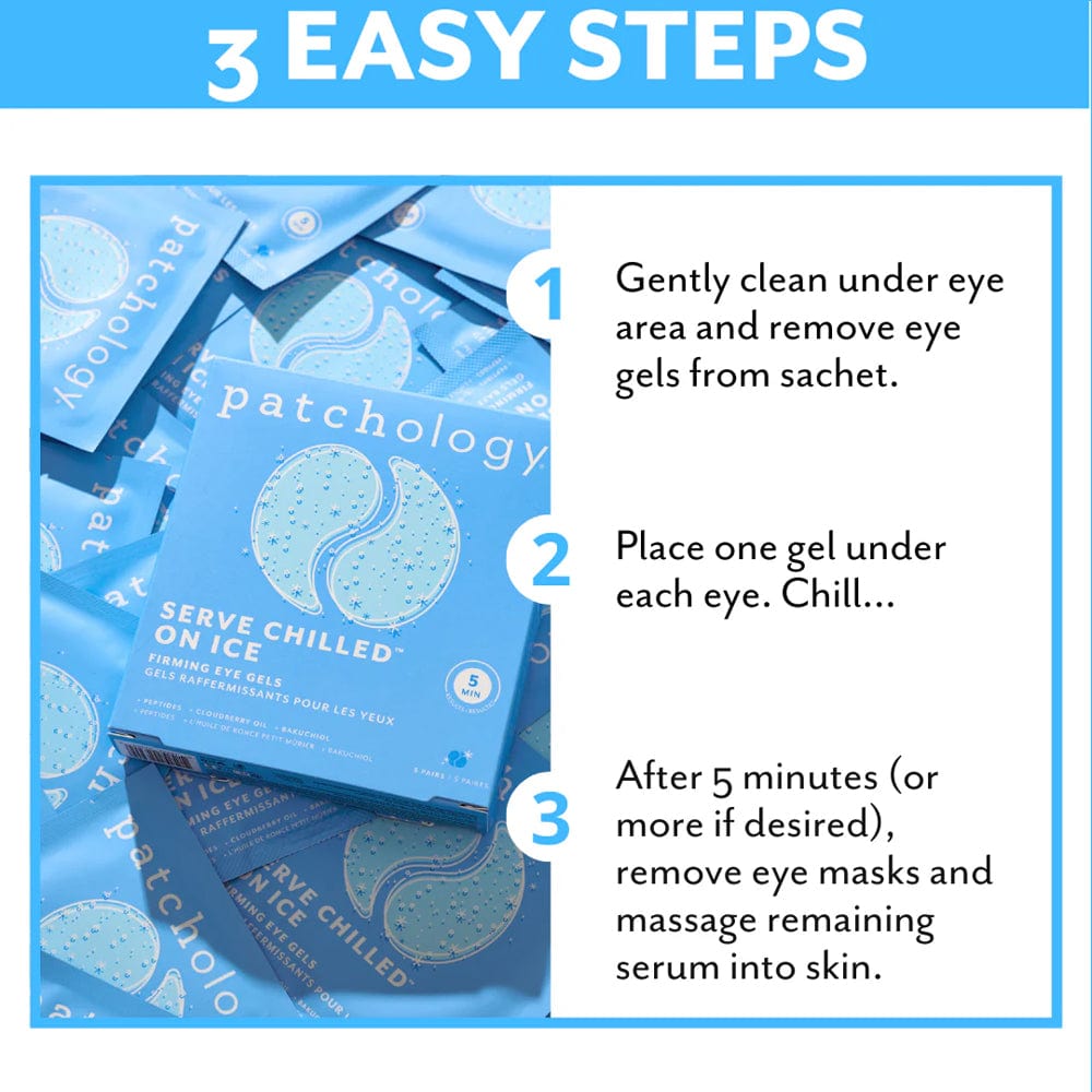 Patchology Eye Gels Patchology Serve Chilled On Ice Firming Eye Gels 5 Pairs Meaghers Pharmacy