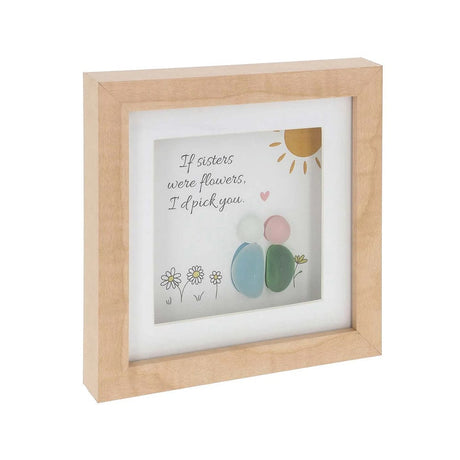 Joe Davies Photo Frame Pebble Glass Square Plaque Sisters Pebble Glass Square Plaque