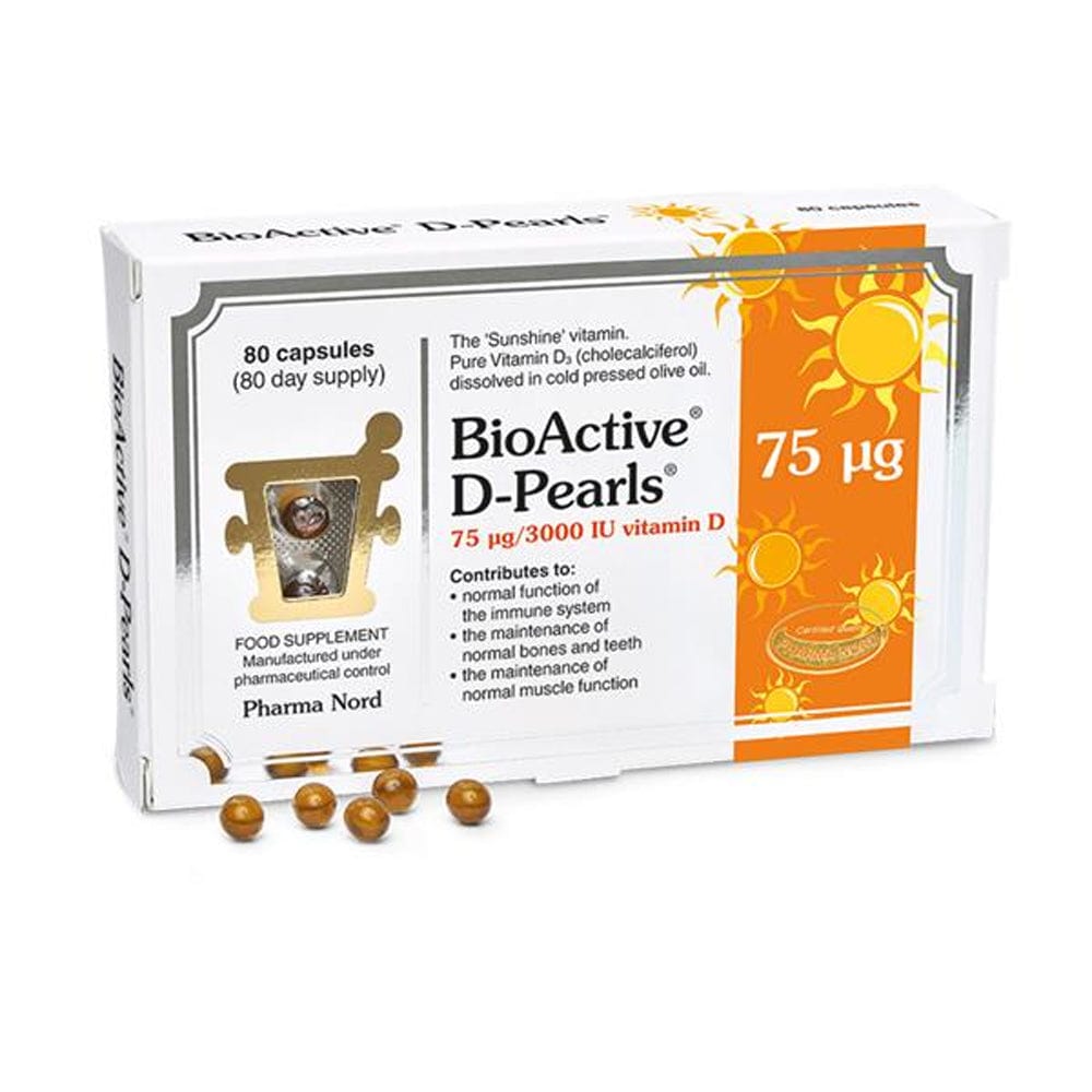 Pharmanord Vitamins & Supplements 80 Tablets Pharma Nord BioActive Vitamin D Pearls 75UG