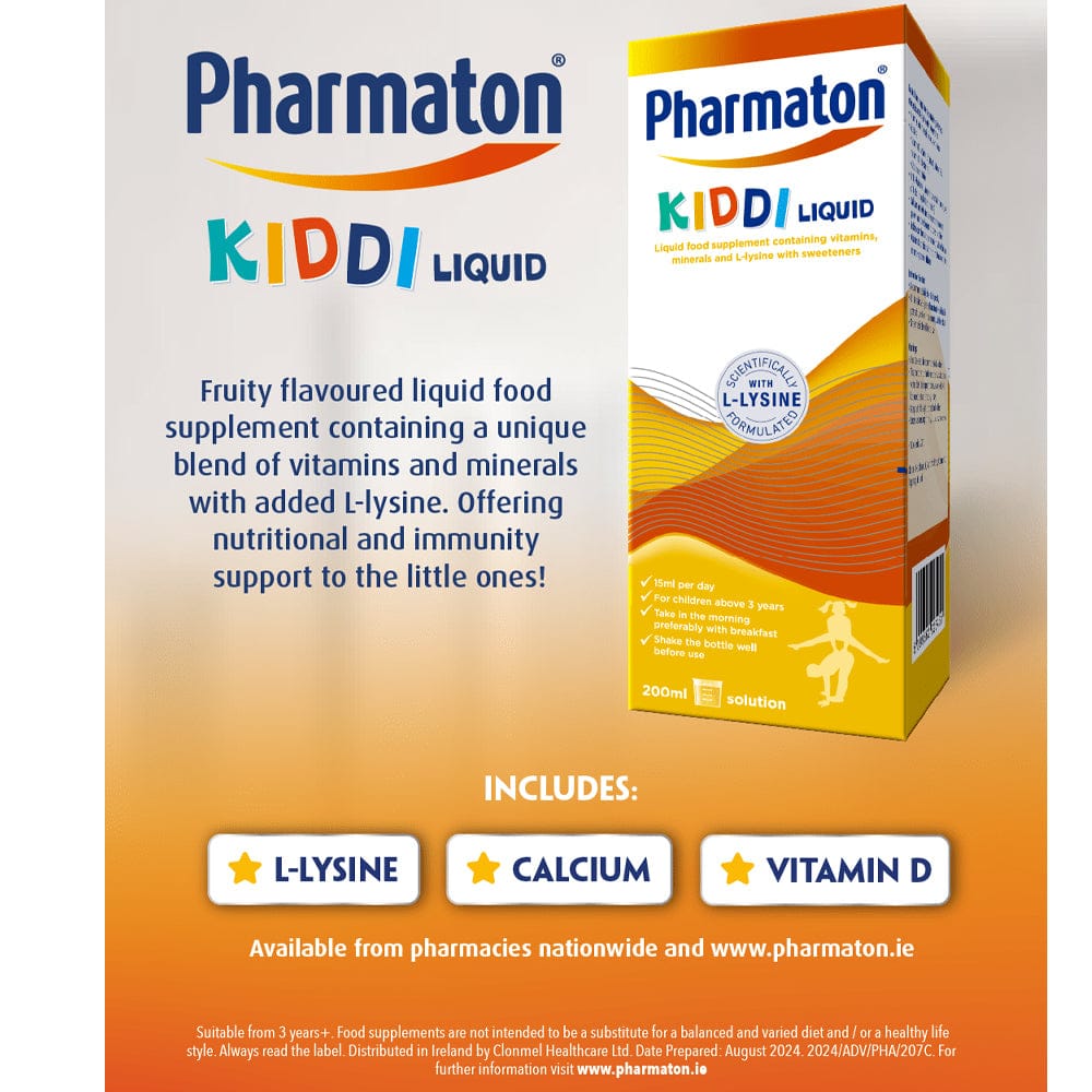 Pharmaton Vitamins & Supplements Pharmaton Kiddi Liquid Fruity Flavour 200ml