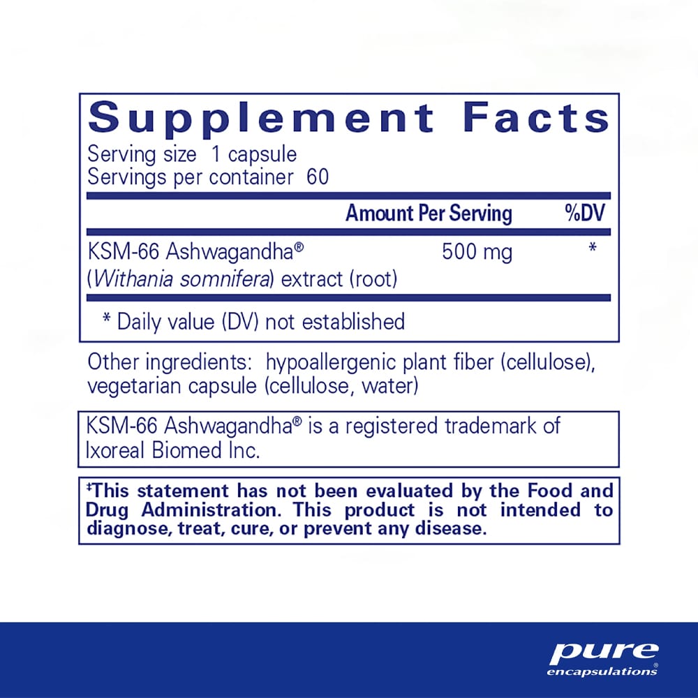 Pure Encapsulation Vitamins & Supplements Pure Encapsulations Ashwagandha 60 Capsules