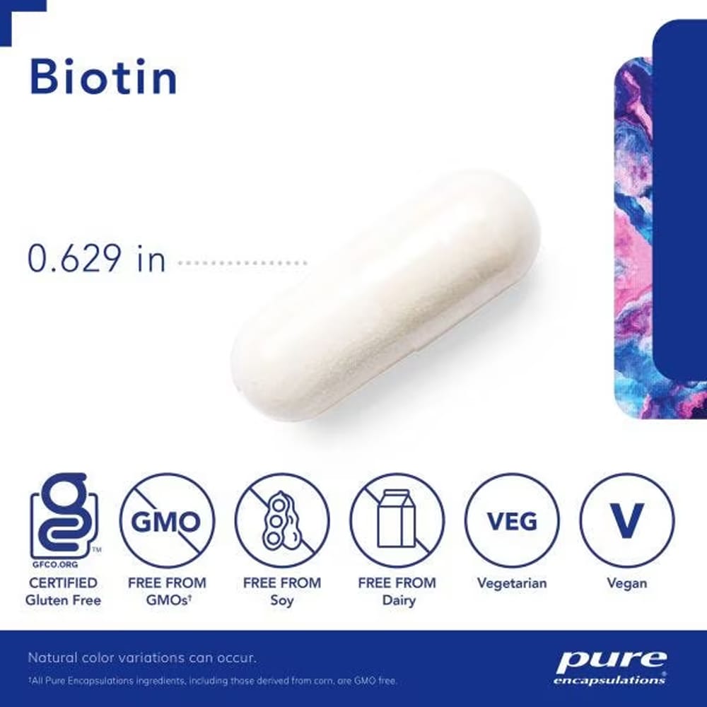 Pure Encapsulation Vitamins & Supplements Pure Encapsulations Biotin 8mg 60 Capsules