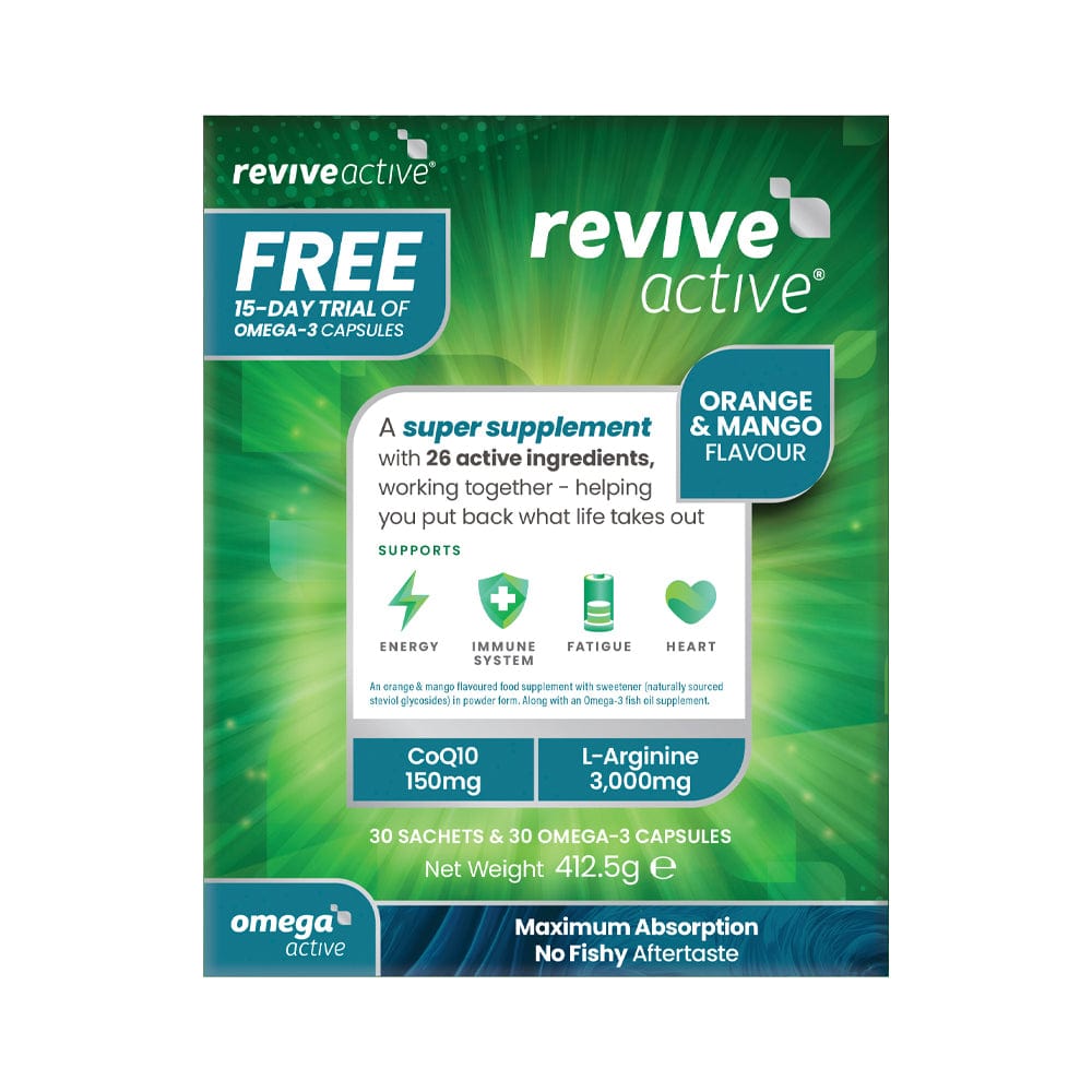 Revive Active Vitamins & Supplements Orange & Mango Revive Active Health Food Supplement + Free Omega-3 Trial Pack