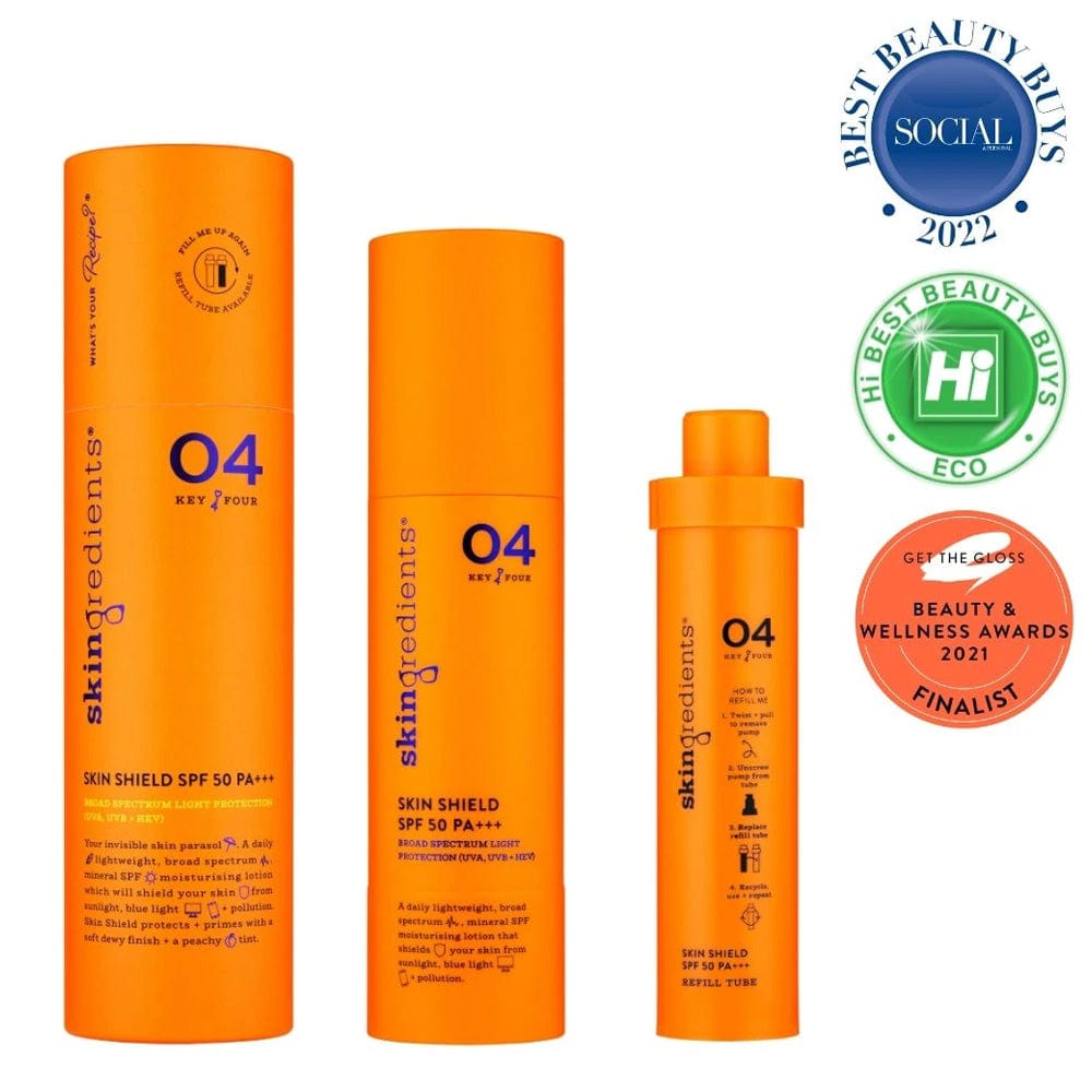 Skingredients Sun Protection Primary Refillable Pack 75ml Skingredients Skin Shield Moisturising and Priming SPF 50 PA+++ Meaghers Pharmacy