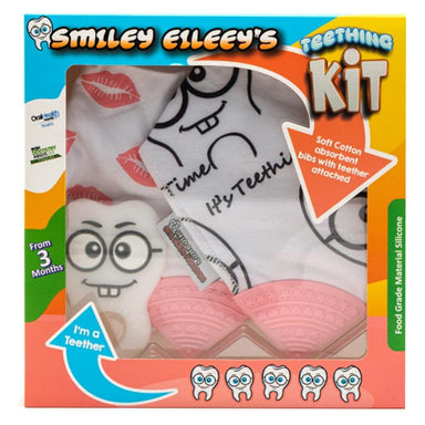 Smiley Eileey Teething Kit Pink Kisses Smiley Eileey It's Teething Time Kit