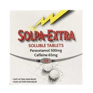You added <b><u>Solpa-Extra Soluble 500/65mg Tablets 24 Pack</u></b> to your cart.