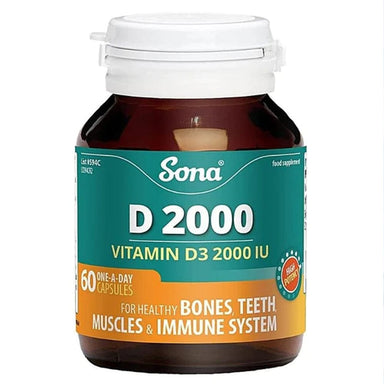 Sona Vitamins & Supplements 60 Capsules Sona Vitamin D3 2000 IU Capsules