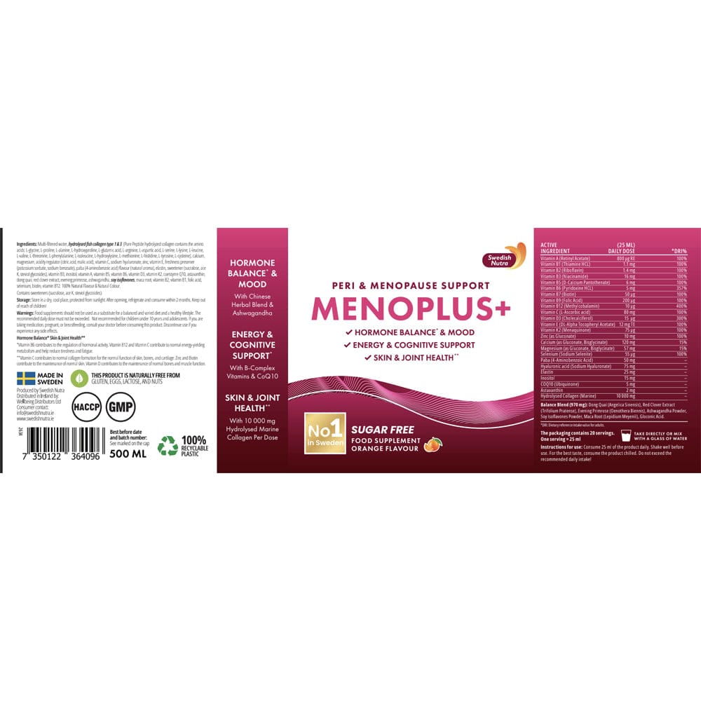 Swedish Nutra Vitamins & Supplements Swedish Nutra Menoplus 500ml