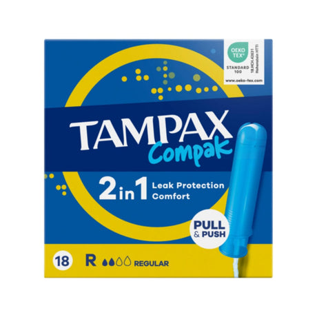 Tampax Tampons Tampax Compak 2 in 1 Applicator Tampons 18 Pack