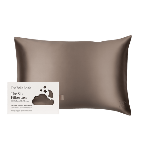 The Belle Brush Pillowcase Mocha The Belle Brush Silk Pillowcase