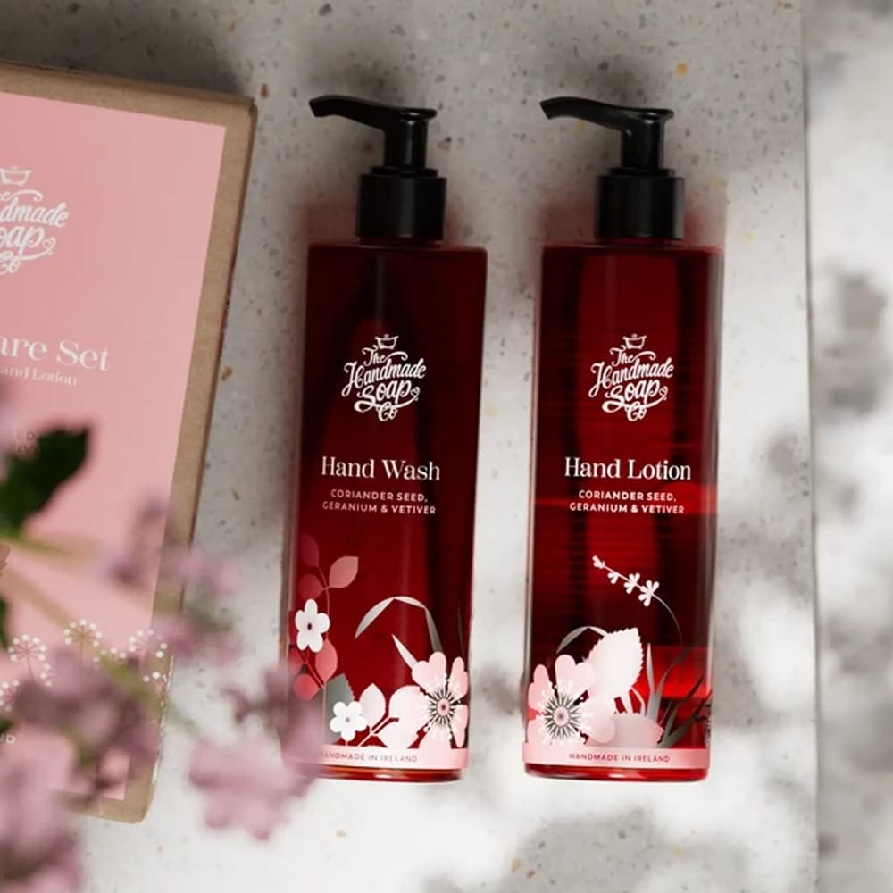 The Handmade Soap Company Handcare Set The Handmade Soap Co Hand Care Set Coriander Seed Geranium & Vetiver