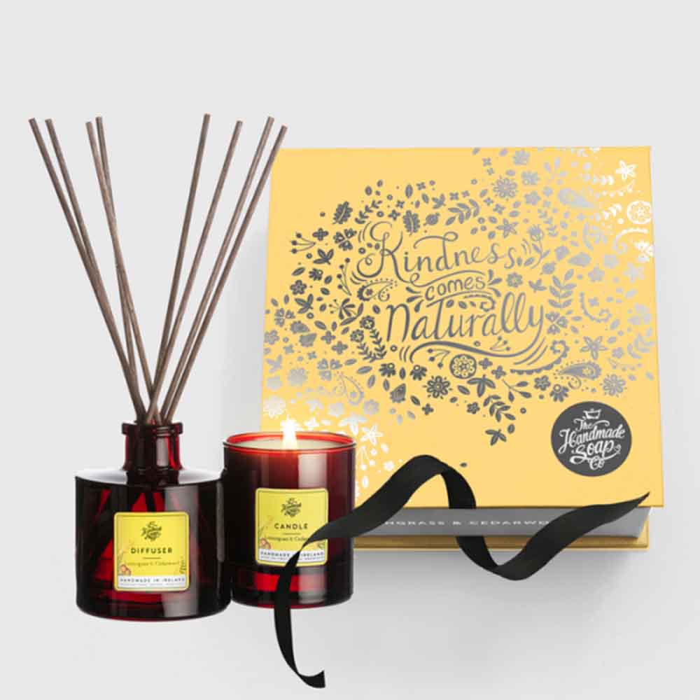 The Handmade Soap Company Gift Set The Handmade Soap Company Candle & Diffuser Set – Lemongrass & Cedarwood