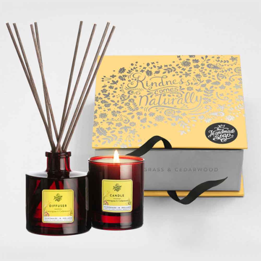 The Handmade Soap Company Gift Set The Handmade Soap Company Candle & Diffuser Set – Lemongrass & Cedarwood