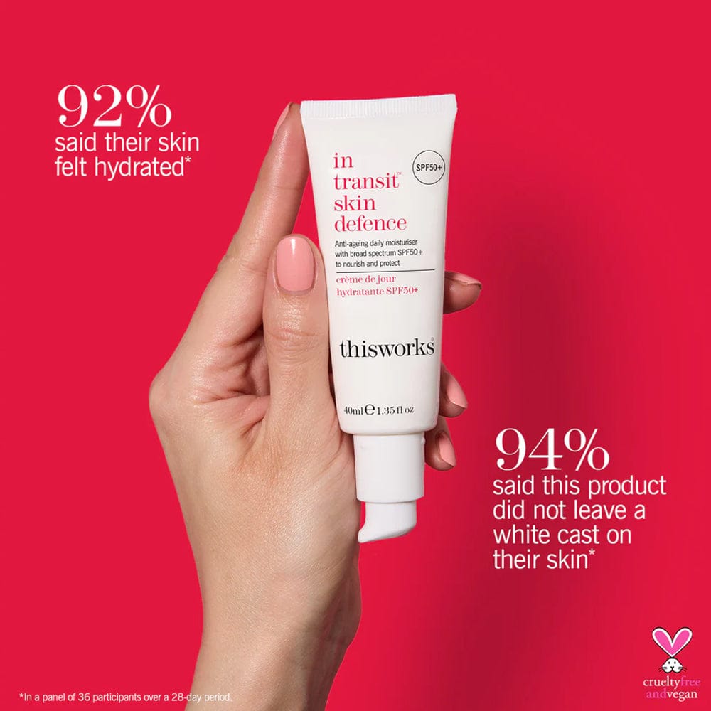 This Works Moisturiser With SPF This Works In Transit Skin Defence SPF 50+ 40ml