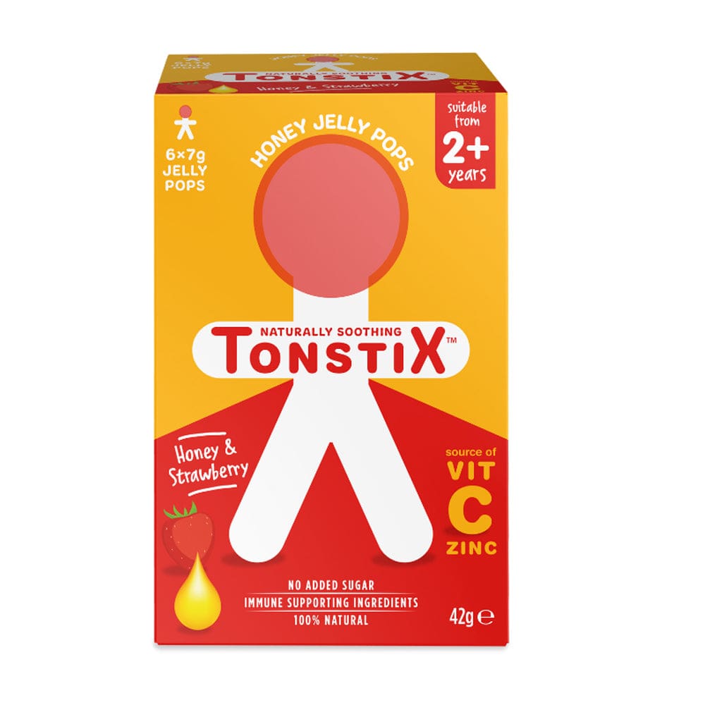TonstiX Jelly Pops Honey & Strawberry TonstiX Naturally Soothing Honey Jelly Pops 6 Pack