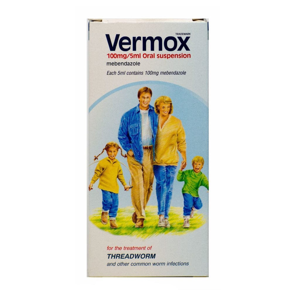 Meaghers Pharmacy Worm Infections Vermox 100mg/5ml Oral Suspension (30ml)