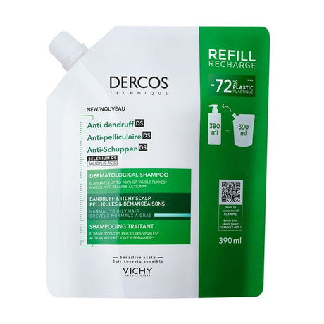 Vichy Shampoo 390ml Refill Vichy Dercos Anti-Dandruff Shampoo For Oily Hair and Scalp