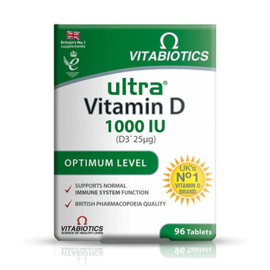 Vitabiotics Vitamins & Supplements Vitabiotics Ultra Vitamin D3* 1000 IU (25µg) 96 Tablets