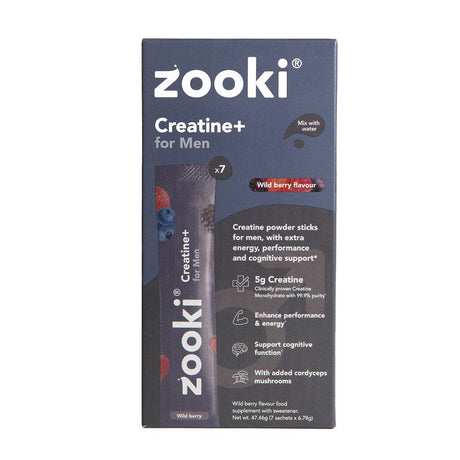 Zooki Vitamins & Supplements 7 Sachets Zooki Creatine+ For Men Wild Berry
