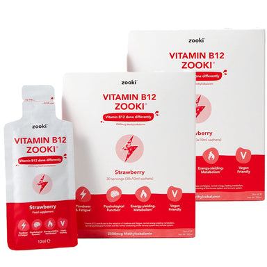 Zooki Vitamins & Supplements Zooki Vitamin B12 Strawberry Duo Bundle 30s x 2